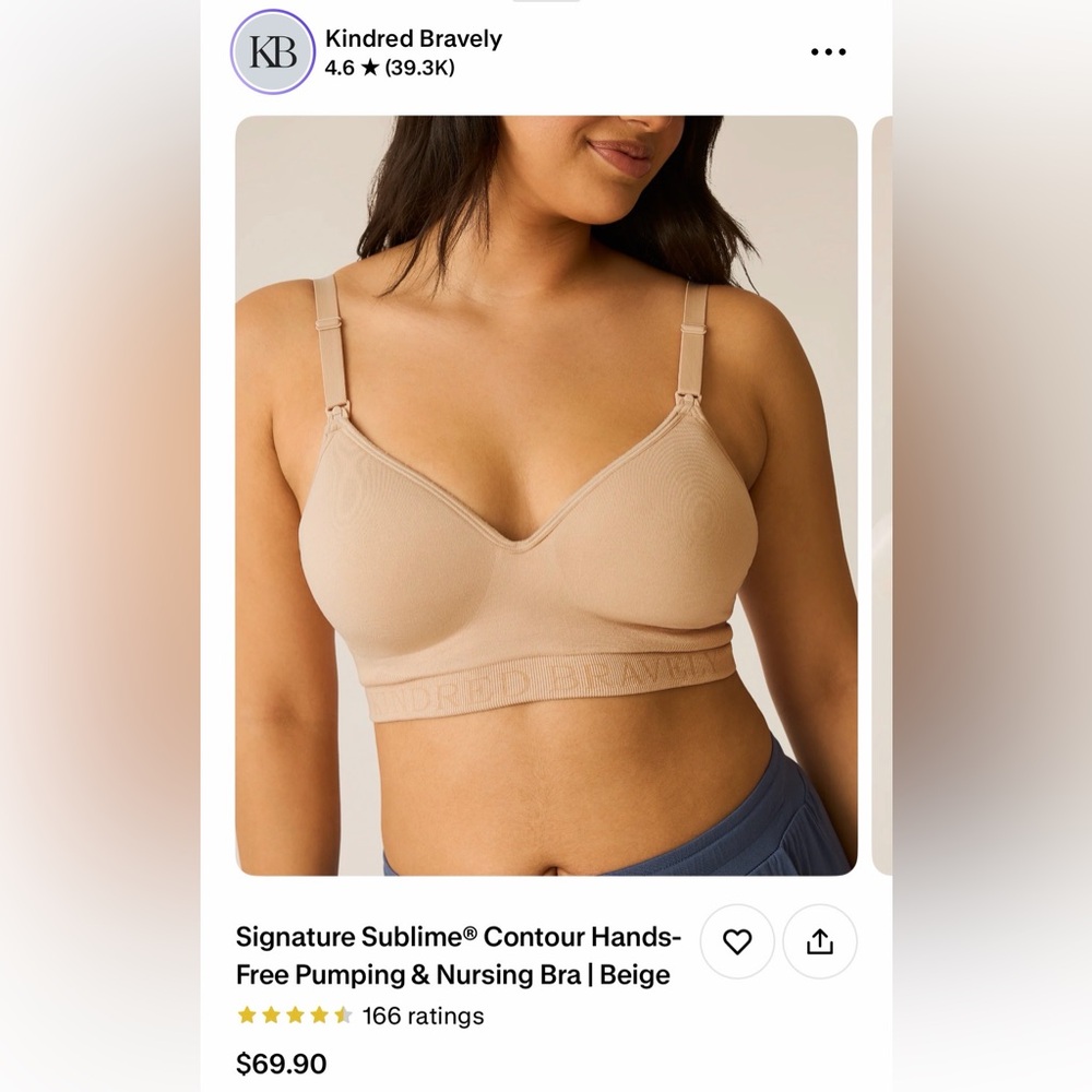Kindred Bravely Medium Signature Sublime Contour Hands-Free Pumping &Nursing Bra